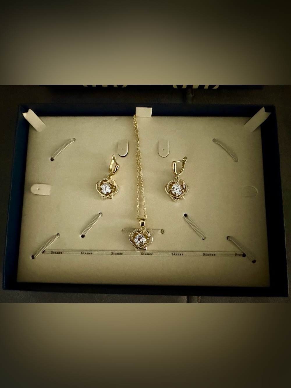 Stauer Two Hearts Necklace and Earrings - Picture 3 of 3
